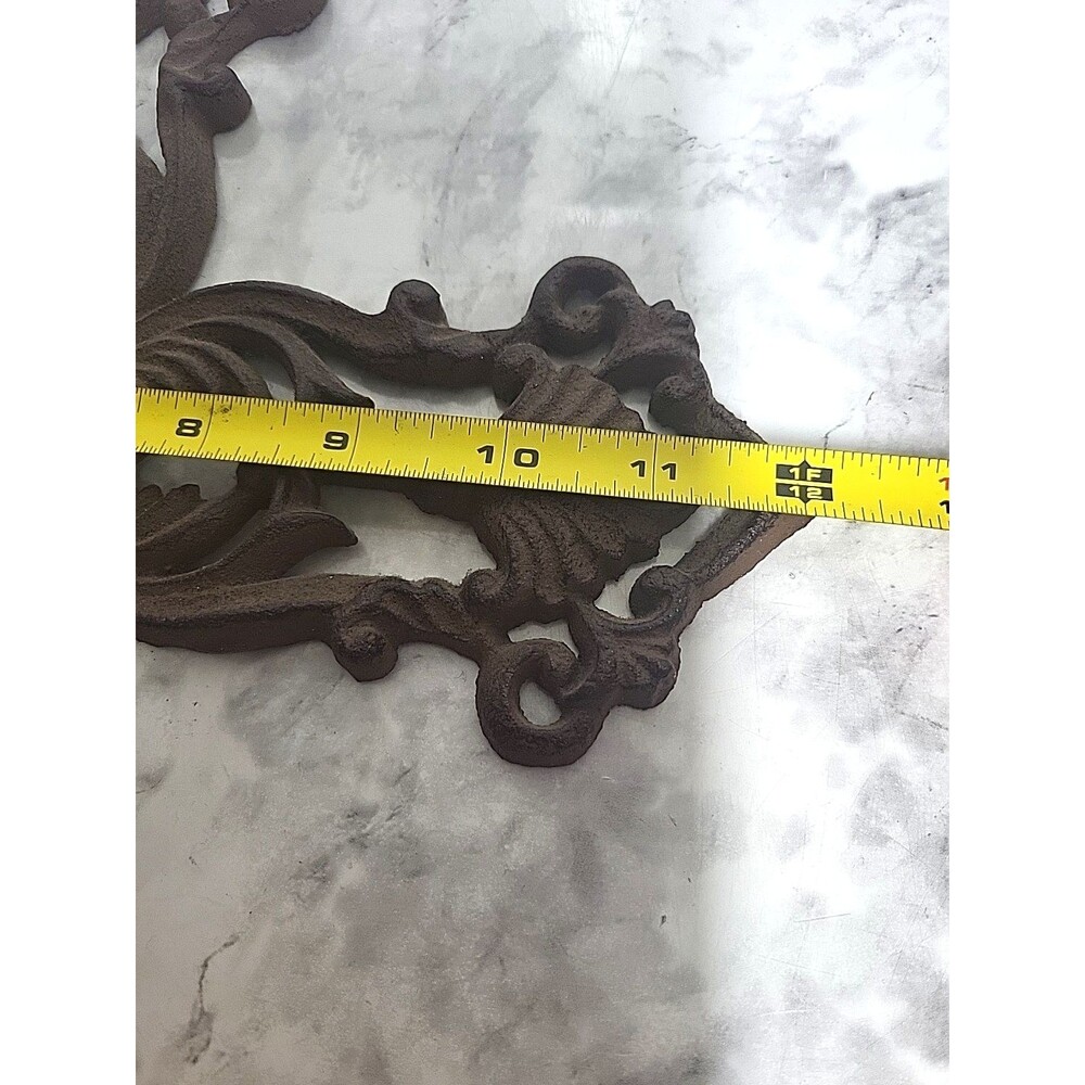 Cast Iron Cross Wall Decor Weathered Rustic 15x12" Ornate Easter Crucifix - Picture 5 of 5